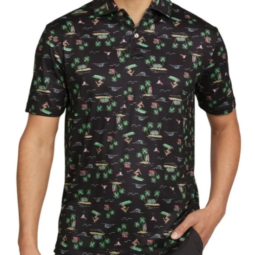 Chaps Men's & Big Men's Holiday and Christmas Printed Performance Polos,